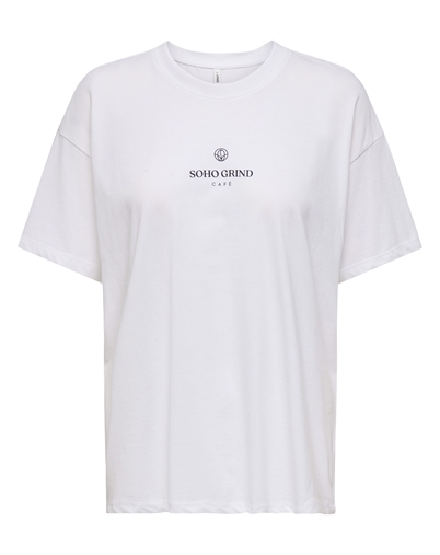 Only - OnlVivi Life Lovely T-shirt - Bright White/ Espreso